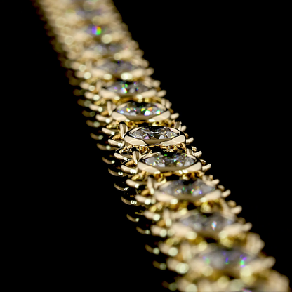 12.84 CTTW Round Lab Diamond Station Necklace (E Color and VS1 Clarity)