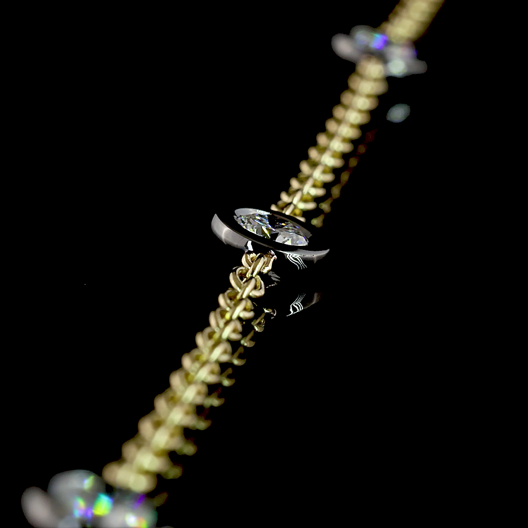 1.95 CTTW Round Lab Grown Diamond Station Necklace 18" (E Color and VS1 Clarity)