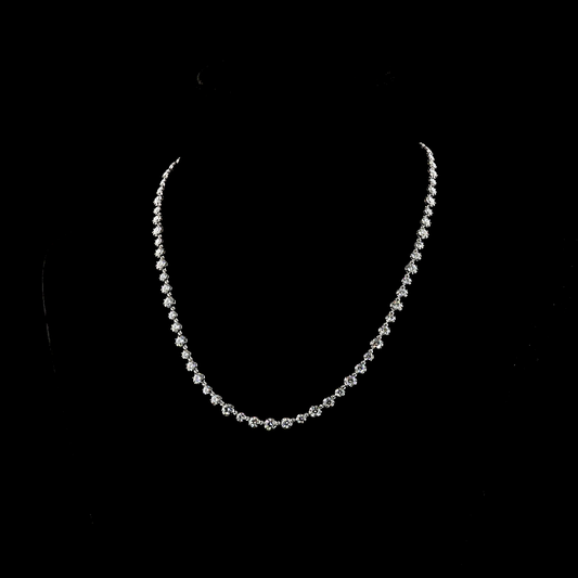10.79 CTTW Round Lab Diamond Station Necklace (E Color and VS1 Clarity)