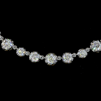 10.79 CTTW Round Lab Diamond Station Necklace (E Color and VS1 Clarity)