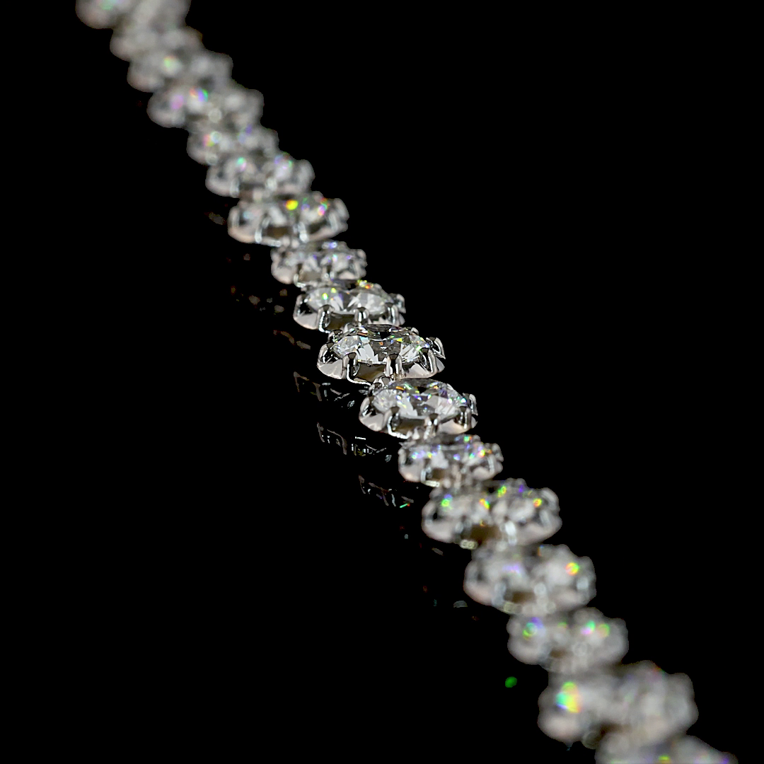 10.79 CTTW Round Lab Diamond Station Necklace (E Color and VS1 Clarity)