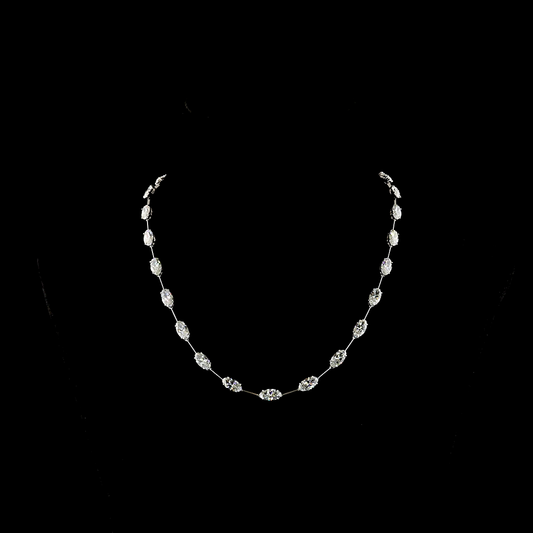 21.19 CTTW MO Lab Grown Diamond Station Necklace 17" (E Color and VS1 Clarity)