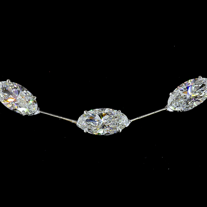 21.19 CTTW MO Lab Grown Diamond Station Necklace 17" (E Color and VS1 Clarity)