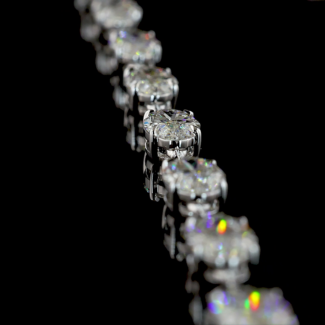 21.19 CTTW MO Lab Grown Diamond Station Necklace 17" (E Color and VS1 Clarity)