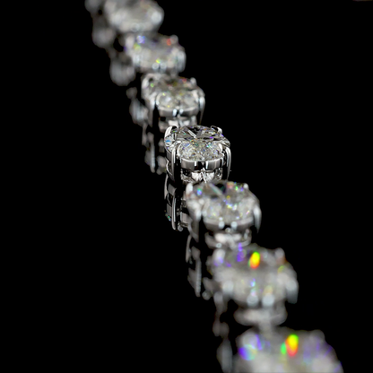 21.19 CTTW MO Lab Grown Diamond Station Necklace 17" (E Color and VS1 Clarity)