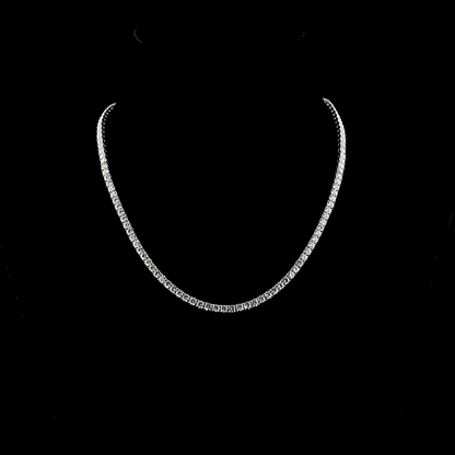 14.12 CTTW Round Lab Diamond Tennis Necklace (E Color and VS1 Clarity)
