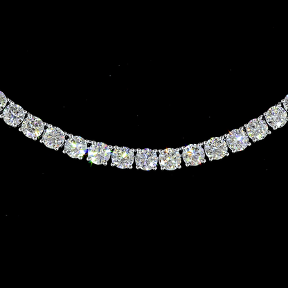 14.12 CTTW Round Lab Diamond Tennis Necklace (E Color and VS1 Clarity)