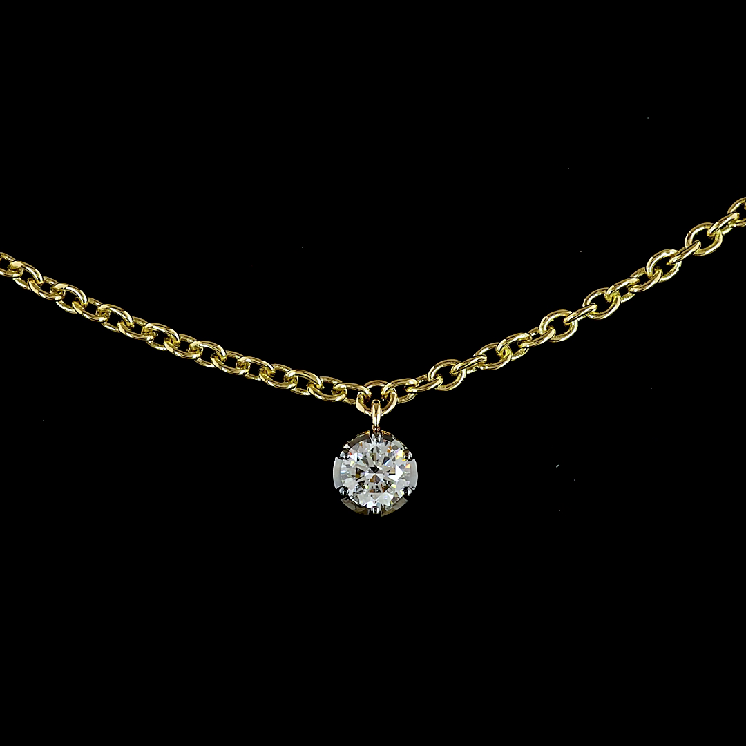1.94 CTTW Round Lab Grown Diamond Station Necklace 18" (E Color and VS1 Clarity)