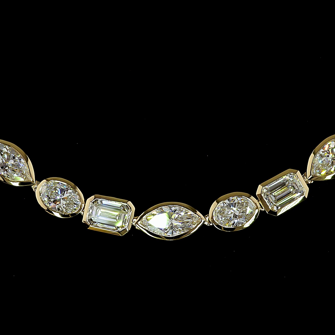 17.69 CTTW MIX Lab Diamond Tennis Necklace (F Color and VS+ Clarity)