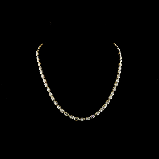 17.51 CTTW MIX Lab Diamond Tennis Necklace (E Color and VS1 Clarity)