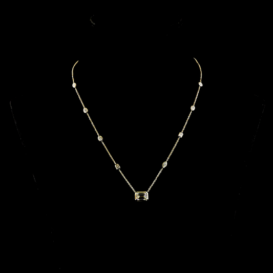 3.02 CTTW MIX Lab Grown Diamond Station Necklace 17" (E Color and VS1 Clarity)