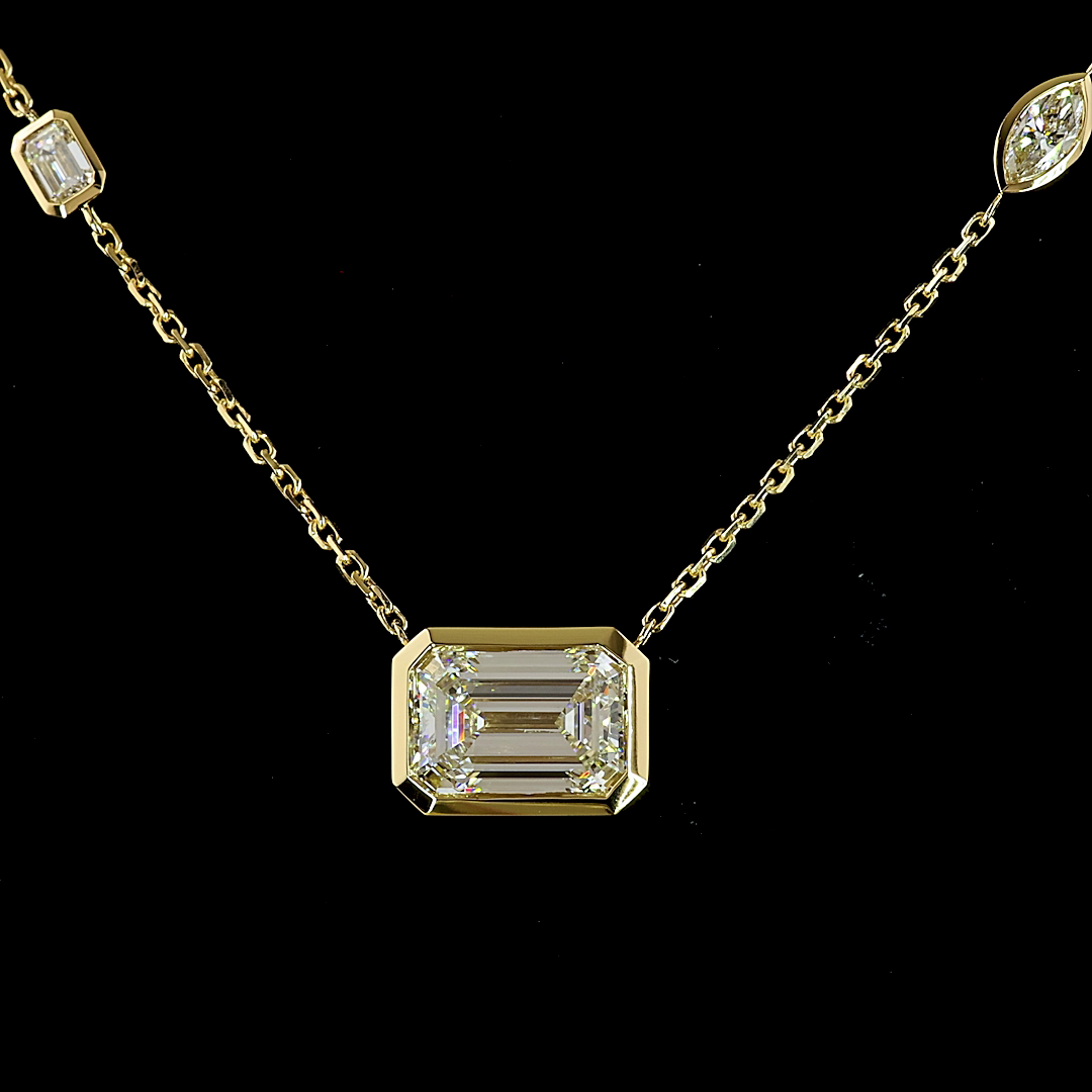 3.02 CTTW MIX Lab Diamond Station Necklace (E Color and VS1 Clarity)