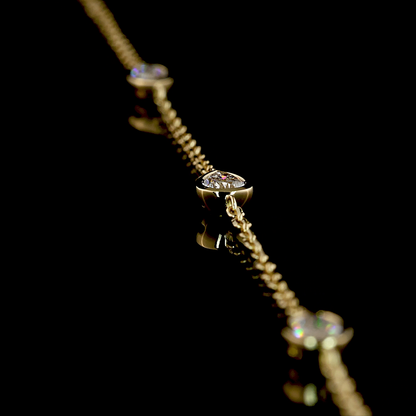 3.02 CTTW MIX Lab Diamond Station Necklace (E Color and VS1 Clarity)