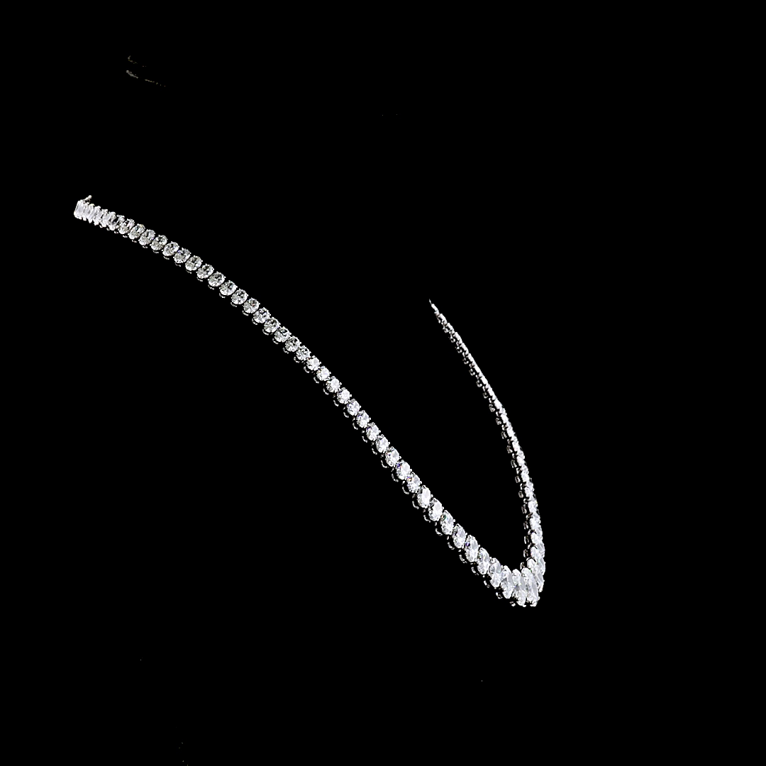 38.95 CTTW Oval Lab Grown Diamond Riviera Necklace 16.5" (F Color and VS1 Clarity)
