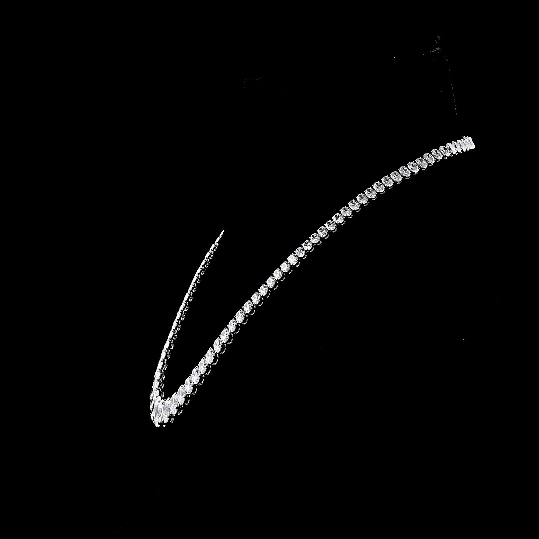 38.95 CTTW Oval Lab Grown Diamond Riviera Necklace 16.5" (F Color and VS1 Clarity)