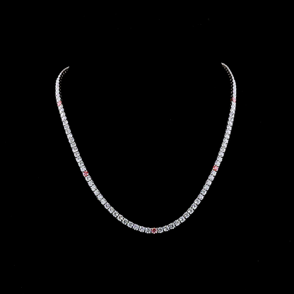 15.64 CTTW Round Lab Diamond Tennis Necklace (E Color and VS1 Clarity)