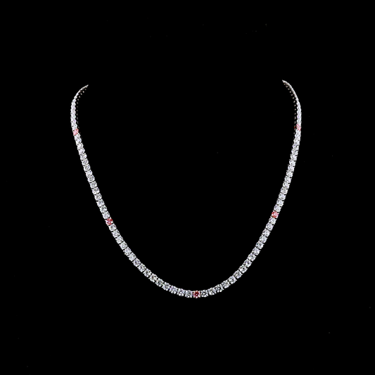 15.64 CTTW Round Lab Diamond Tennis Necklace (E Color and VS1 Clarity)