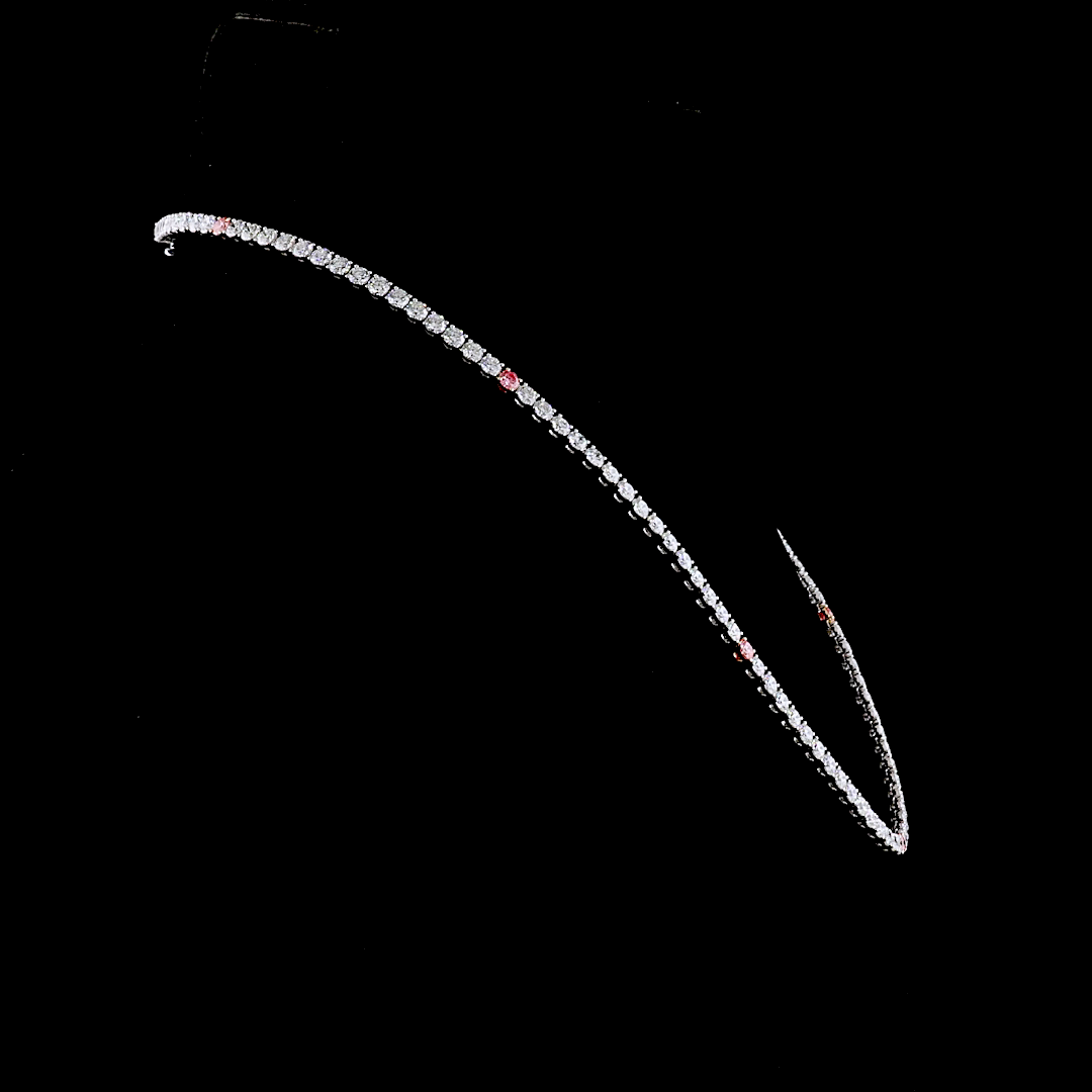 15.64 CTTW Round Lab Diamond Tennis Necklace (E Color and VS1 Clarity)