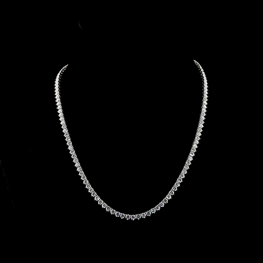 18.87 CTTW Round Lab Diamond Tennis Necklace (E Color and VS1 Clarity)