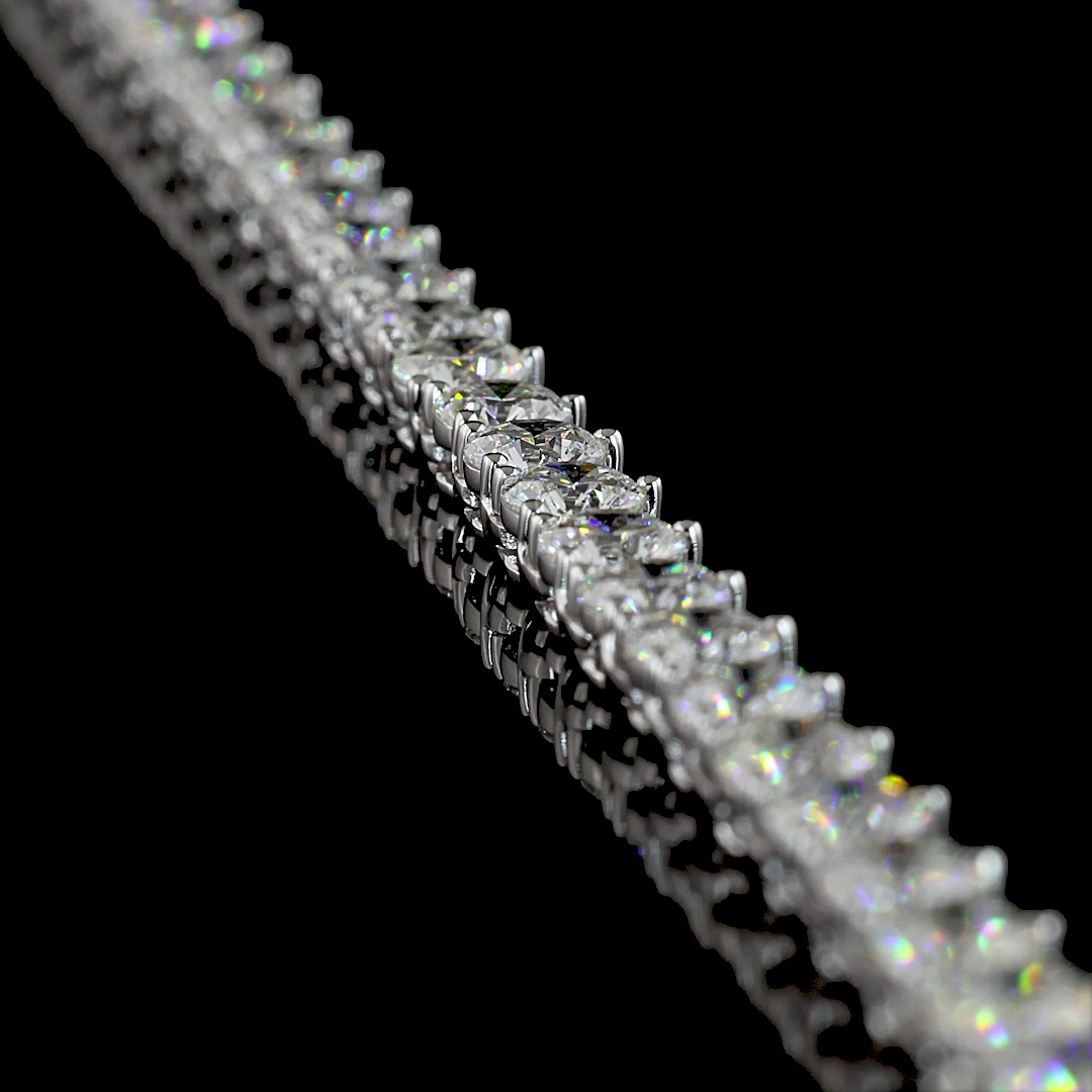 18.87 CTTW Round Lab Diamond Tennis Necklace (E Color and VS1 Clarity)