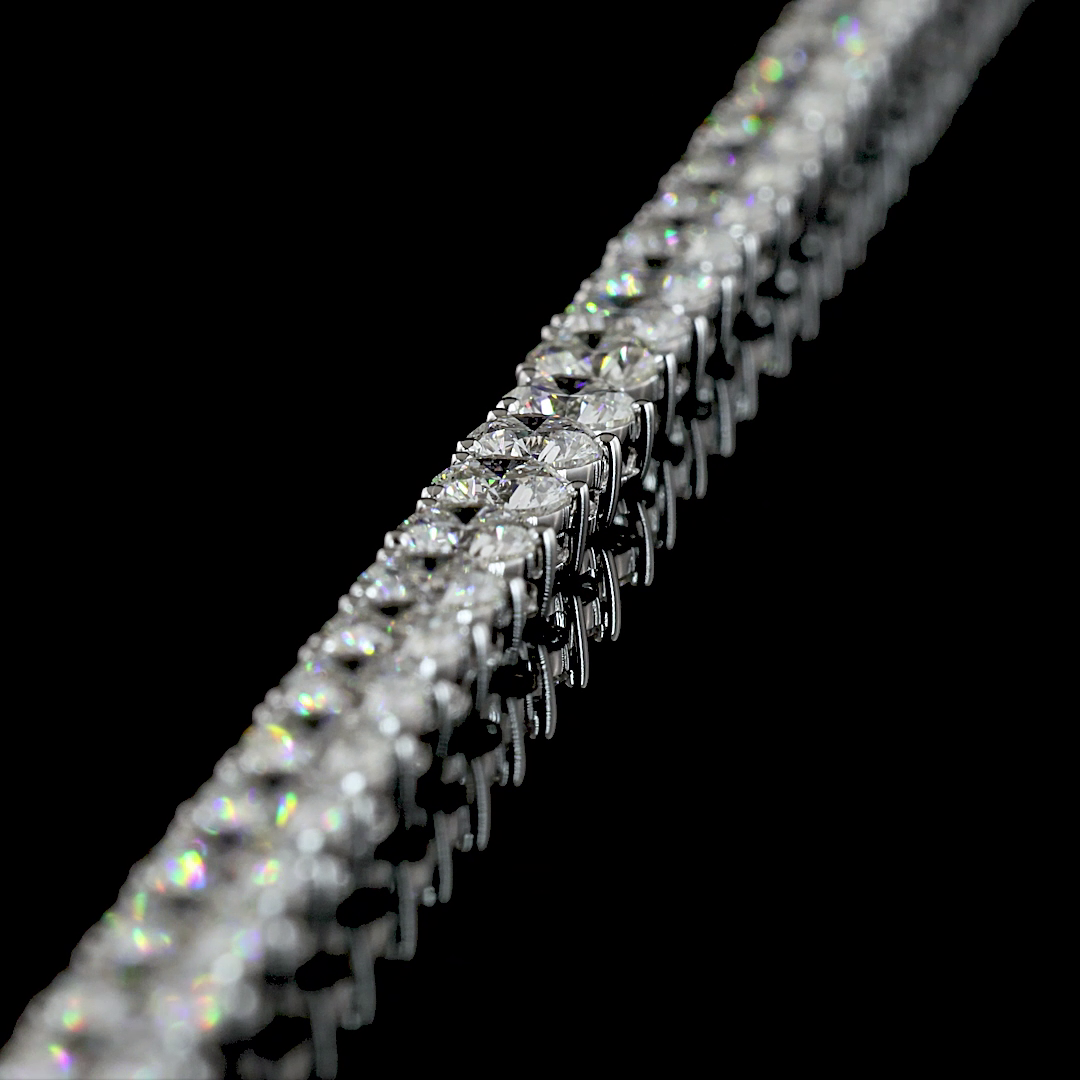18.87 CTTW Round Lab Diamond Tennis Necklace (E Color and VS1 Clarity)
