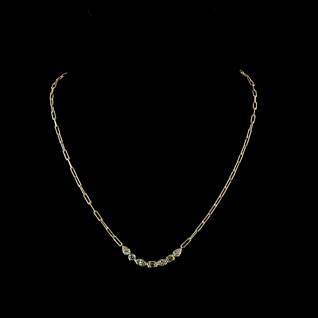 1.51 CTTW MIX Natural Diamond Special Necklace 18" (F Color and VS Clarity)