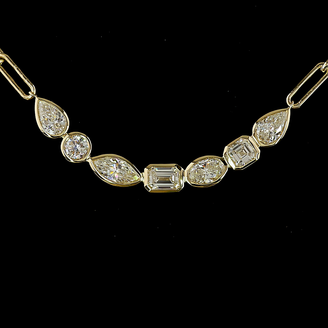 1.51 CTTW MIX Natural Diamond Special Necklace 18" (F Color and VS Clarity)