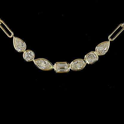 1.51 CTTW MIX Natural Diamond Special Necklace 18" (F Color and VS Clarity)