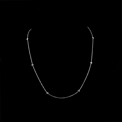 0.27 CTTW Round Lab Diamond Station Necklace (E Color and VS1 Clarity)