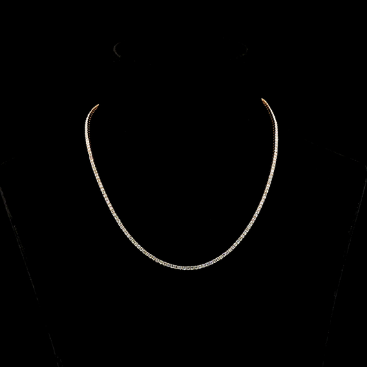 5.33 CTTW Round Lab Diamond Tennis Necklace (F Color and VS Clarity)