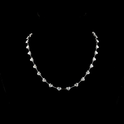 16.21 CTTW Heart Lab Diamond Station Necklace (E Color and VS1 Clarity)
