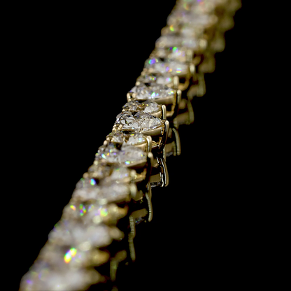 7.46 CTTW Heart Natural Diamond Station Necklace 15" (H Color and SI Clarity)