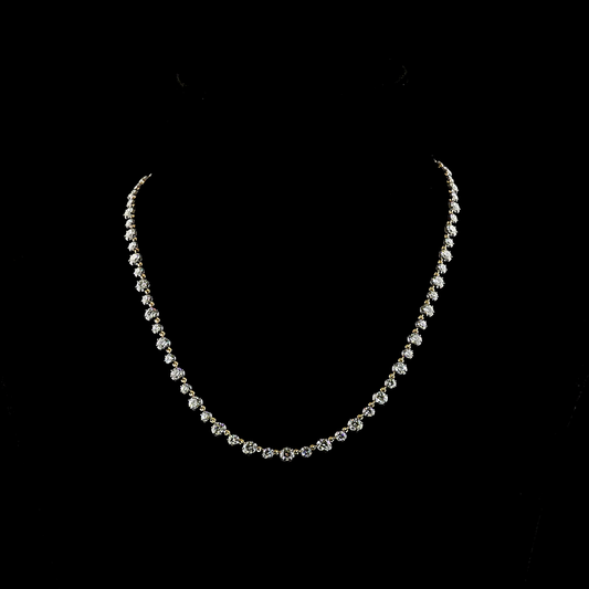 10.39 CTTW Round Lab Diamond Station Necklace (H Color and SI Clarity)