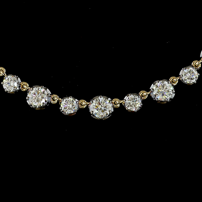 10.39 CTTW Round Lab Diamond Station Necklace (H Color and SI Clarity)