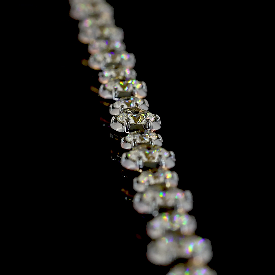 10.39 CTTW Round Lab Diamond Station Necklace (H Color and SI Clarity)