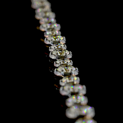 10.39 CTTW Round Lab Diamond Station Necklace (H Color and SI Clarity)