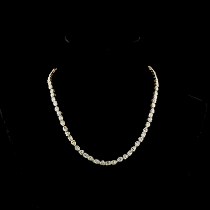 18.18 CTTW MIX Natural Diamond Tennis Necklace 16.5" (H Color and SI Clarity)