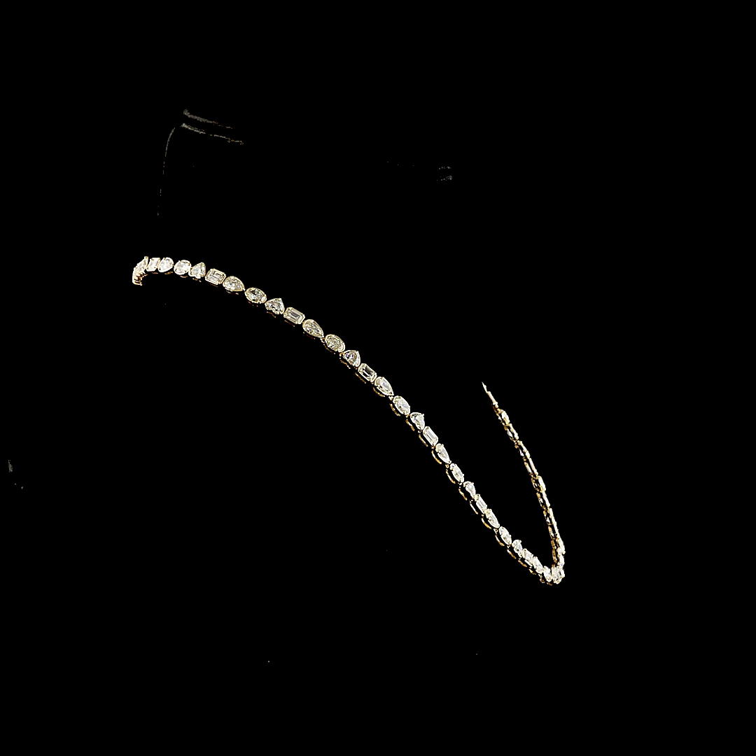 18.18 CTTW MIX Natural Diamond Tennis Necklace 16.5" (H Color and SI Clarity)