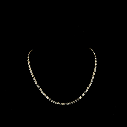 3.21 CTTW Round Lab Diamond Station Necklace (H Color and SI Clarity)