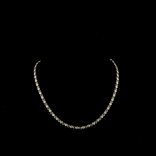 3.21 CTTW Round Lab Diamond Station Necklace (H Color and SI Clarity)