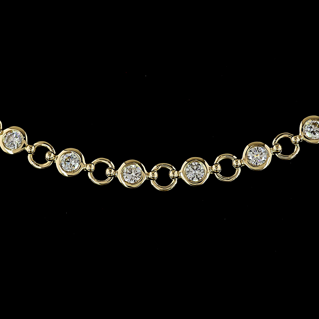 3.21 CTTW Round Lab Diamond Station Necklace (H Color and SI Clarity)