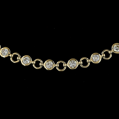 3.21 CTTW Round Lab Diamond Station Necklace (H Color and SI Clarity)