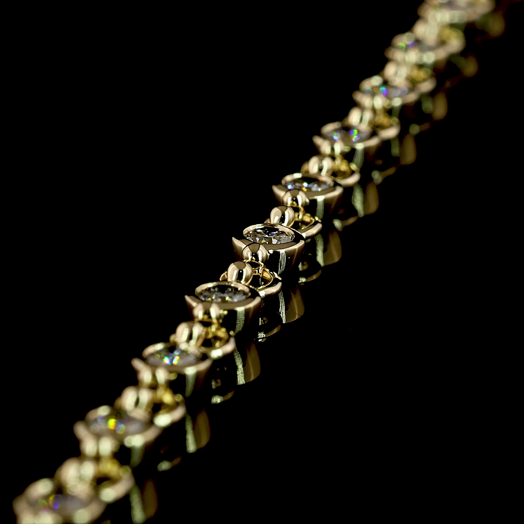 3.21 CTTW Round Lab Diamond Station Necklace (H Color and SI Clarity)