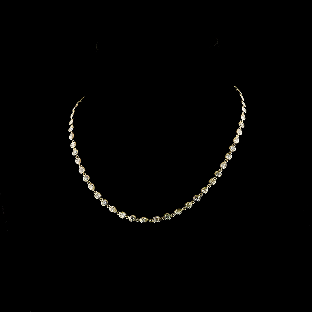 7.07 CTTW MIX Lab Diamond Station Necklace (F Color and VS Clarity)