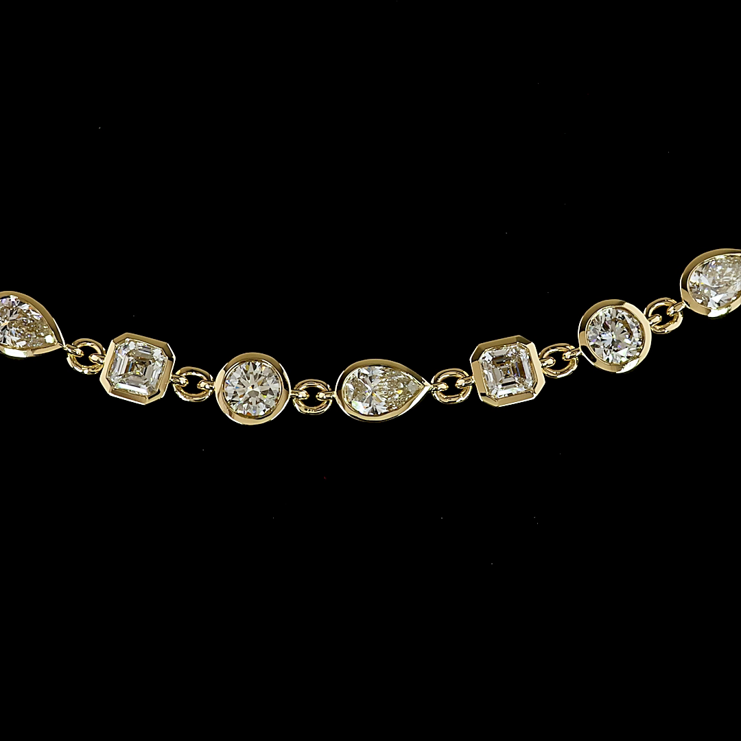 7.07 CTTW MIX Lab Diamond Station Necklace (F Color and VS Clarity)
