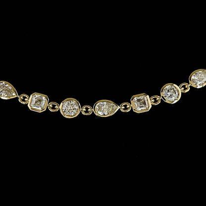 7.07 CTTW MIX Lab Diamond Station Necklace (F Color and VS Clarity)