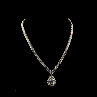 46.80 CTTW Pear Lab Diamond Special Necklace (F Color and VS1 Clarity)