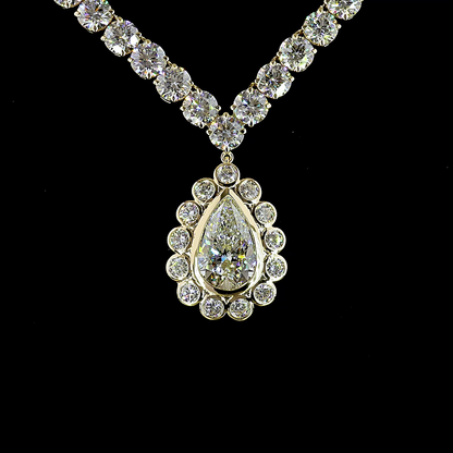 46.80 CTTW Pear Lab Diamond Special Necklace (F Color and VS1 Clarity)
