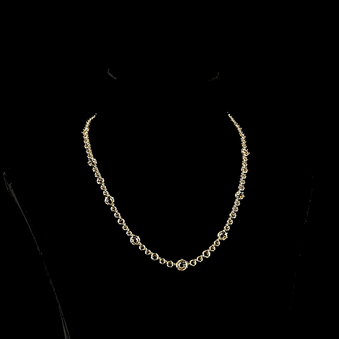 0.25 CTTW Natural Diamond Station Necklace 16.5" (E Color and VVS2 Clarity)
