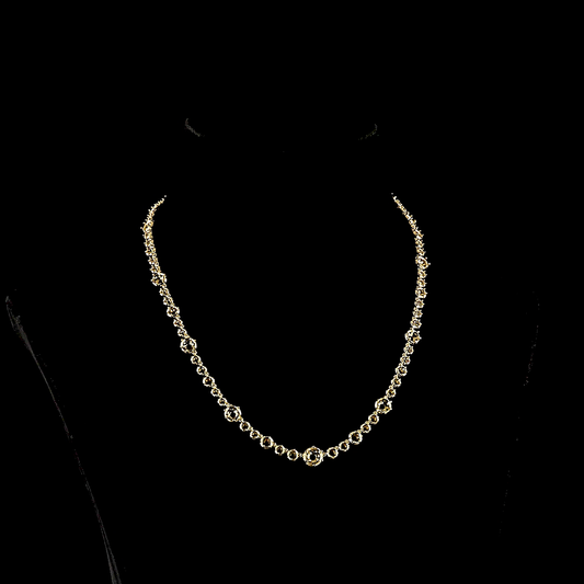 0.25 CTTW Natural Diamond Station Necklace 16.5" (E Color and VVS2 Clarity)